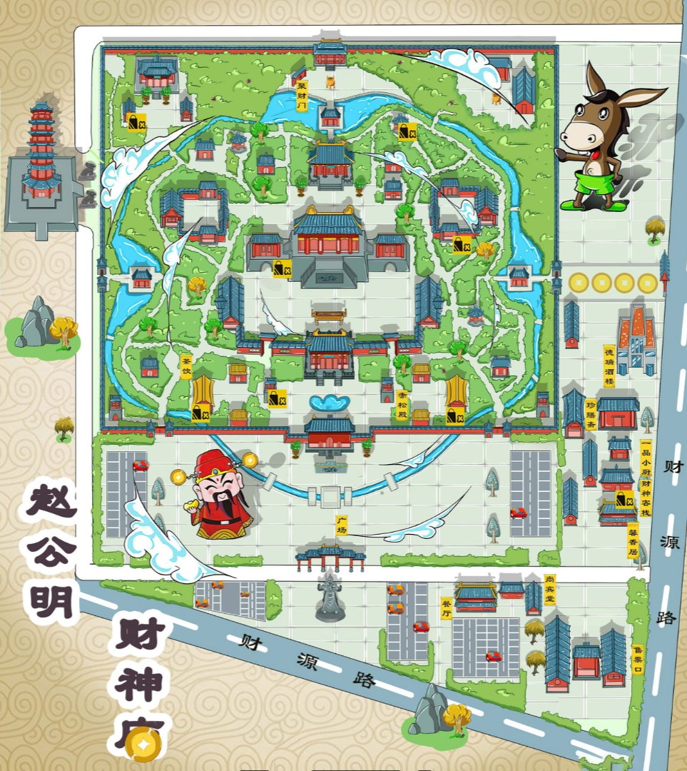 鄂伦春寺庙类手绘地图